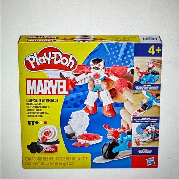 Play-Doh Marvel Captain America Moto-Slicer Playset & 4 Pc Set - Picture 2 of 5